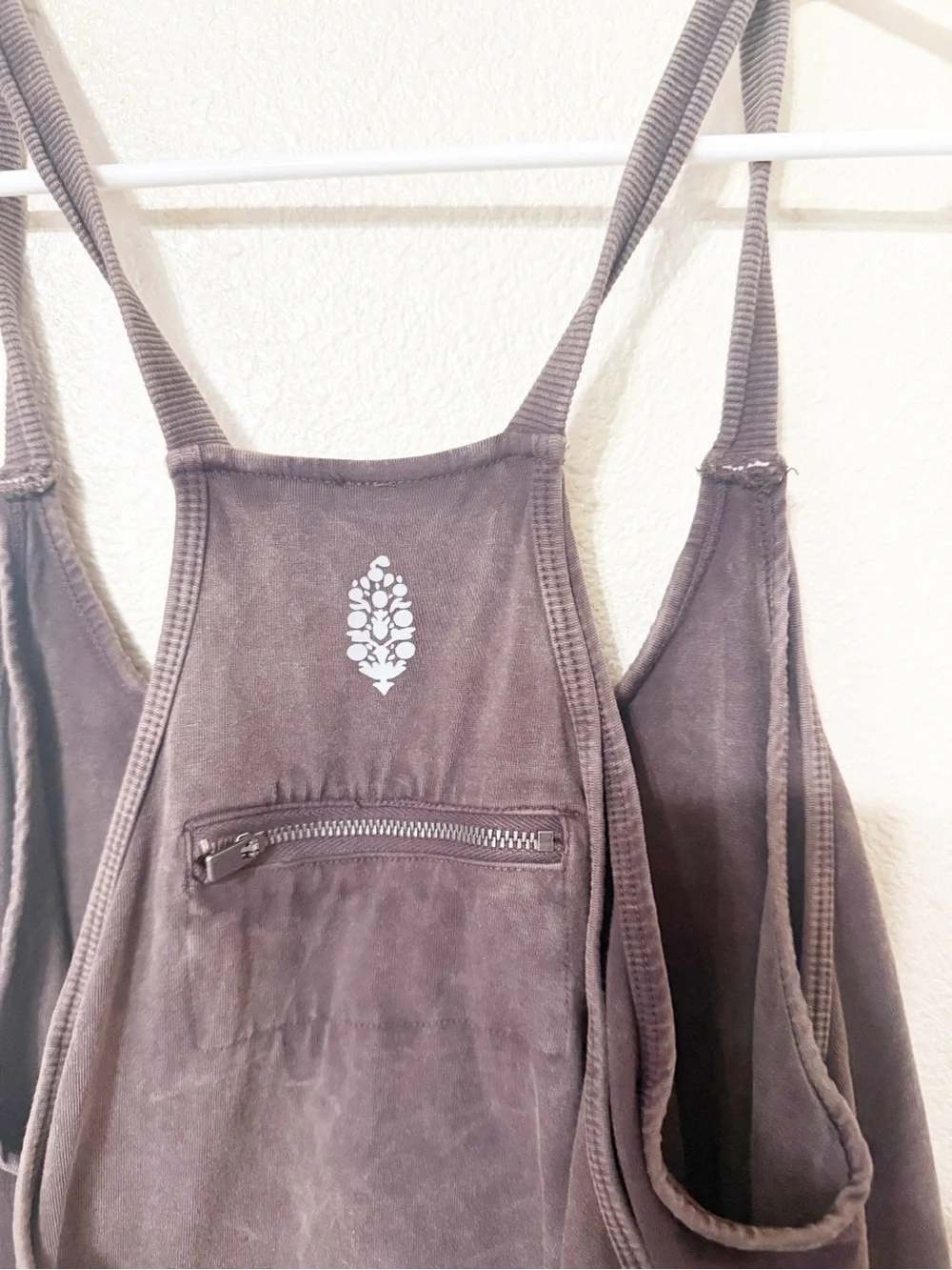 Free People x FP Movement Hot Shot Mini Romper Dress in Chocolate size large
